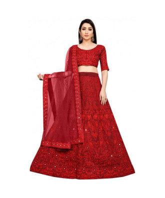 Red Heavy Embroidery Lehenga Choli